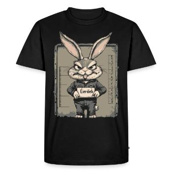 Bunny Egg Thief Easter Bunny Mugshot Police Photo Easter - Men's Premium Organic T-Shirt - black - Front - Nico (187cm)
