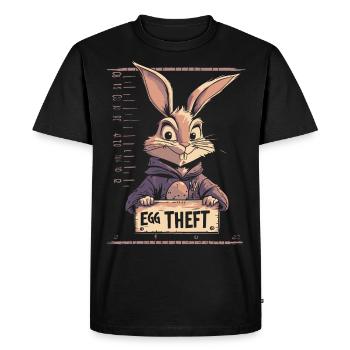 Bunny Egg Thief Easter Bunny Mugshot Police Photo Easter - Men's Premium Organic T-Shirt - black - Front - Nico (187cm)