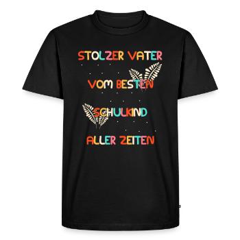 Stolzer Vater vom besten Schulkind - Schulbeginn - Männer Premium Bio T-Shirt - Schwarz - Vorne - Nico (187cm)