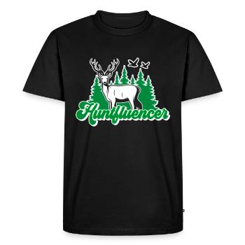 Huntfluencer Hunting Influencer - Men's Premium Organic T-Shirt - black - Front - Nico (187cm)