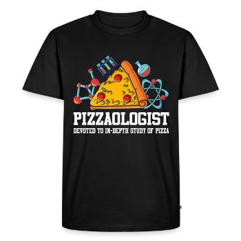 Pizza Student Pizzaologist Pizza Chef - Men's Premium Organic T-Shirt - black - Front - Nico (187cm)