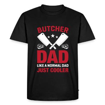 Butcher Père Cool Papa Boucherie - T-shirt Premium bio Homme - noir - Devant - Nico (187cm)