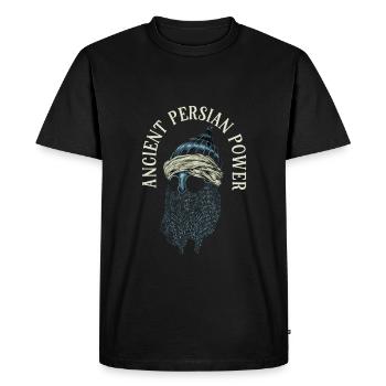 Puissance Perse - Casque Persan - T-shirt Premium bio Homme - noir - Devant - Nico (187cm)