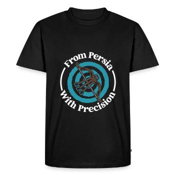 Persian Precision - Persian Bow - Men's Premium Organic T-Shirt - black - Front - Nico (187cm)