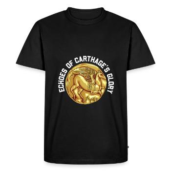 Carthage - Pièce d’or carthaginoise - T-shirt Premium bio Homme - noir - Devant - Nico (187cm)