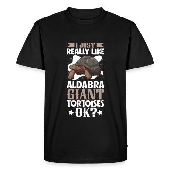 J’adore ma tortue géante Aldabra - T-shirt Premium bio Homme - noir - Devant - Nico (187cm)