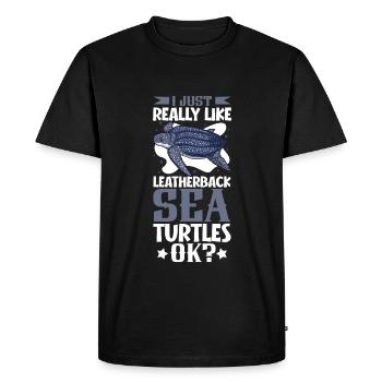 I love my leatherback turtle - Men's Premium Organic T-Shirt - black - Front - Nico (187cm)