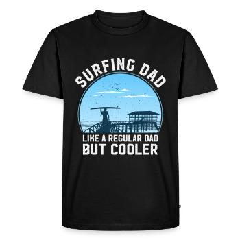Surfer comme un papa ordinaire mais plus cool - T-shirt Premium bio Homme - noir - Devant - Nico (187cm)