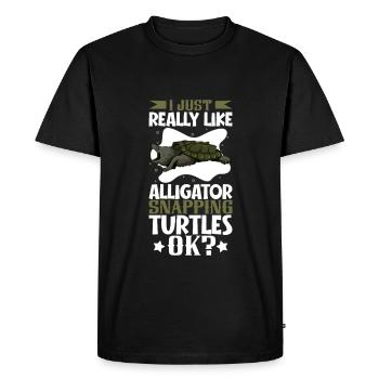 I love my alligator turtle - Men's Premium Organic T-Shirt - black - Front - Nico (187cm)