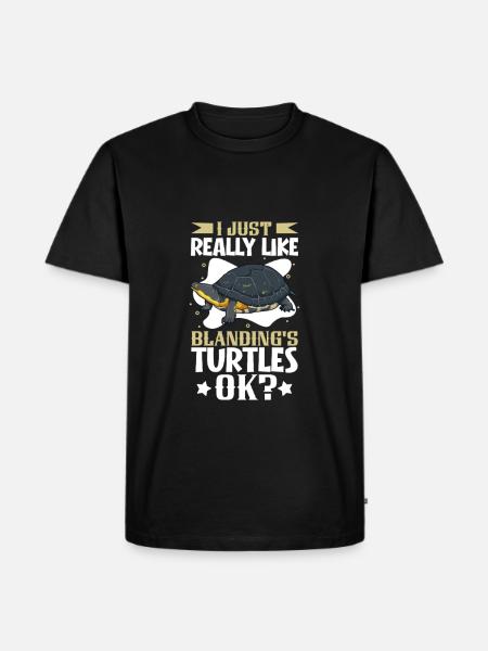 I love my pond turtle - Men's Premium Organic T-Shirt - black