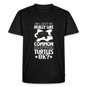 J’adore ma tortue serpentine - T-shirt Premium bio Homme - noir - Devant - Nico (187cm)
