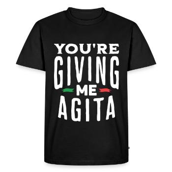 Vous me donnez Agita drôle de dicton italien citation - T-shirt Premium bio Homme - noir - Devant - Nico (187cm)