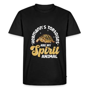 My Spirit Animal - Greek Tortoise - Men's Premium Organic T-Shirt - black - Front - Nico (187cm)