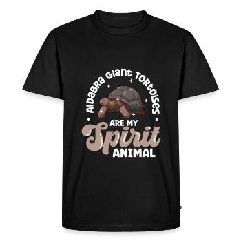 Mon animal spirituel - Tortue géante d’Aldabra - T-shirt Premium bio Homme - noir - Devant - Nico (187cm)