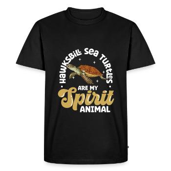 Mon animal spirituel - Tortue imbriquée - T-shirt Premium bio Homme - noir - Devant - Nico (187cm)