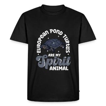 My Spirit Animal - European pond turtle - Men's Premium Organic T-Shirt - black - Front - Nico (187cm)