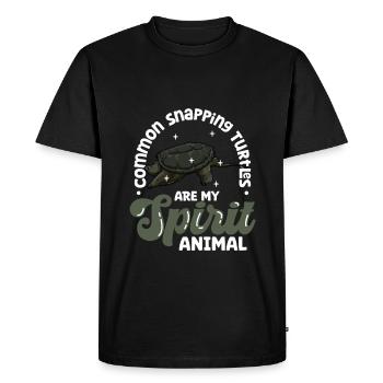 Mon animal spirituel - Tortue serpentine - T-shirt Premium bio Homme - noir - Devant - Nico (187cm)