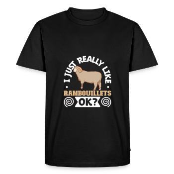 I love my Rambouillet sheep - Men's Premium Organic T-Shirt - black - Front - Nico (187cm)