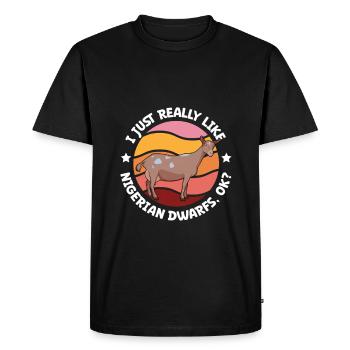 I love my African pygmy goat - Men's Premium Organic T-Shirt - black - Front - Nico (187cm)