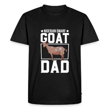 Dad of an African dwarf goat - Men's Premium Organic T-Shirt - black - Front - Nico (187cm)