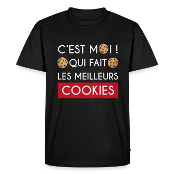 cadeau marrant cookie cuisine - T-shirt Premium bio Homme - noir - Devant - Nico (187cm)