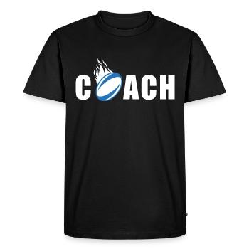 coach entraineur équipe Rugby - T-shirt Premium bio Homme - noir - Devant - Nico (187cm)