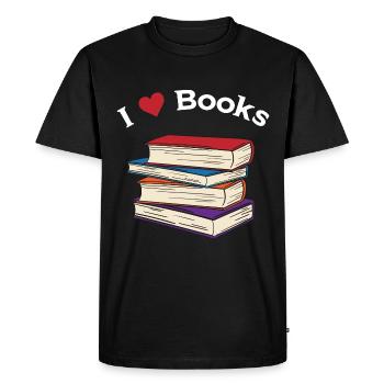 Livre livres amour - T-shirt Premium bio Homme - noir - Devant - Nico (187cm)