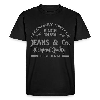 Jeans and Co Vintage Imprint GRUNGE - Men's Premium Organic T-Shirt - black - Front - Nico (187cm)