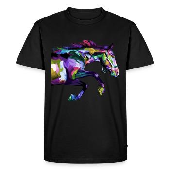 Cheval chevaux doux équitation cadeau idée cadeau - T-shirt Premium bio Homme - noir - Devant - Nico (187cm)