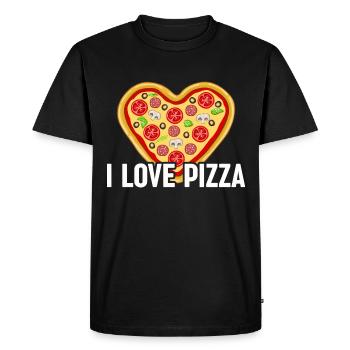 pizza heart cheese pizza pizza slice - Men's Premium Organic T-Shirt - black - Front - Nico (187cm)
