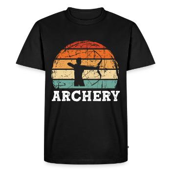 Archery - Men's Premium Organic T-Shirt - black - Front - Nico (187cm)