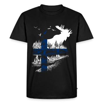 WAPITI FINLANDAIS - T-shirt Premium bio Homme - noir - Devant - Nico (187cm)