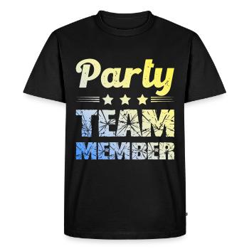 Équipe du parti - T-shirt Premium bio Homme - noir - Devant - Nico (187cm)