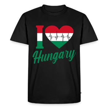 Hongrie - T-shirt Premium bio Homme - noir - Devant - Nico (187cm)