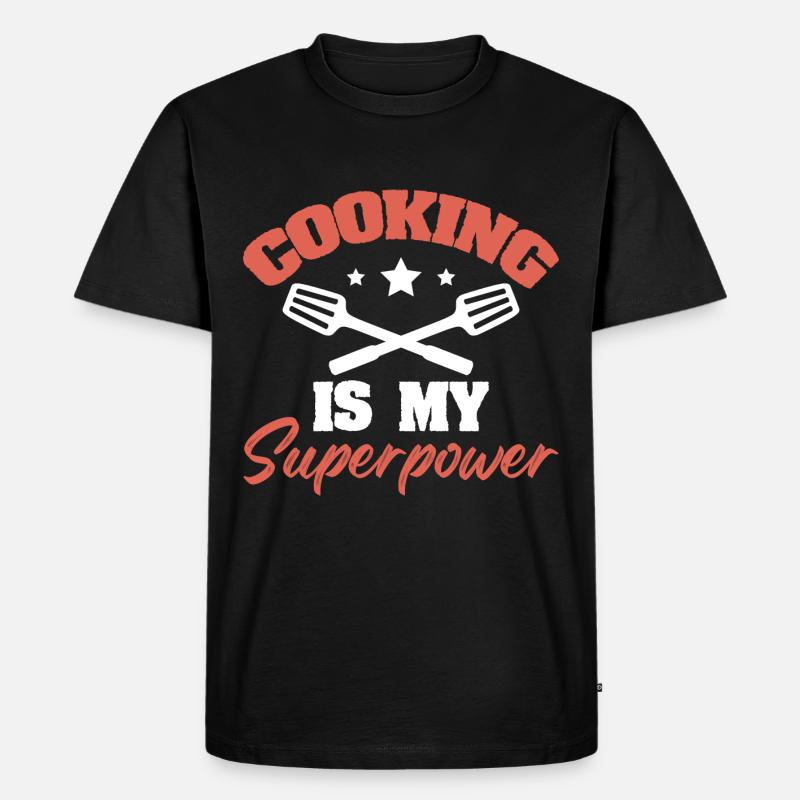 kochen superpower koch - Männer Premium Bio T-Shirt - Schwarz
