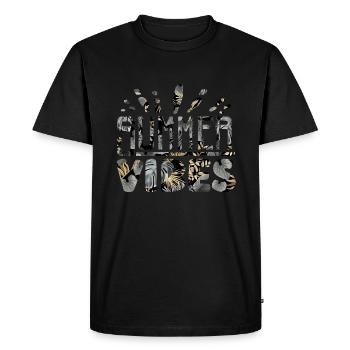 Vacances d’été à la plage Vibes - T-shirt Premium bio Homme - noir - Devant - Nico (187cm)