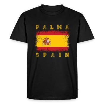 Party Palma de Mallorca Spain Flag - Men's Premium Organic T-Shirt - black - Front - Nico (187cm)