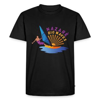 Nazare Portugal Big Waves Windsurfers - Men's Premium Organic T-Shirt - black - Front - Nico (187cm)