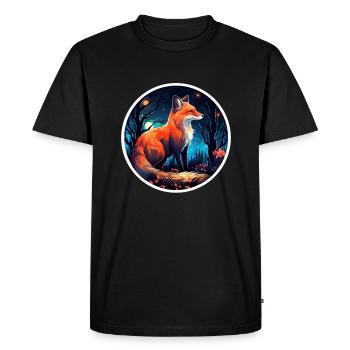 Pack animals: foxes, foxes, forest dwellers, forest animals - Men's Premium Organic T-Shirt - black - Front - Nico (187cm)