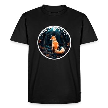 Pack animals: foxes, foxes, forest dwellers, forest animals - Men's Premium Organic T-Shirt - black - Front - Nico (187cm)