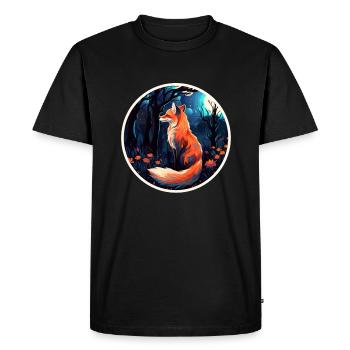 Pack animals: foxes, foxes, forest dwellers, forest animals - Men's Premium Organic T-Shirt - black - Front - Nico (187cm)