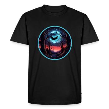 Chauves-souris Flying Foxes Halloween - T-shirt Premium bio Homme - noir - Devant - Nico (187cm)