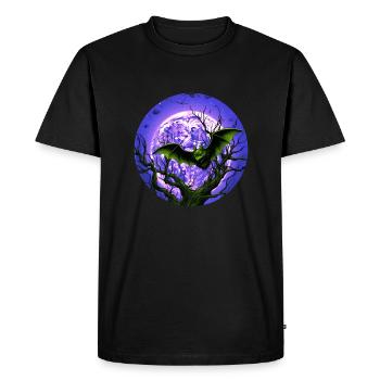 Chauves-souris Renards volants Halloween - T-shirt Premium bio Homme - noir - Devant - Nico (187cm)