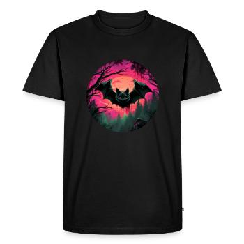 Chauves-souris Renards volants Halloween - T-shirt Premium bio Homme - noir - Devant - Nico (187cm)