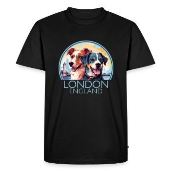 Londres Angleterre Chiens mignons Amoureux des chiens - T-shirt Premium bio Homme - noir - Devant - Nico (187cm)