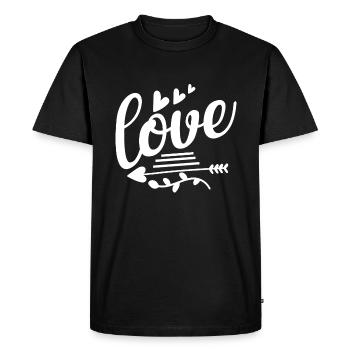 L’amour avec des flèches et des cœurs - T-shirt Premium bio Homme - noir - Devant - Nico (187cm)