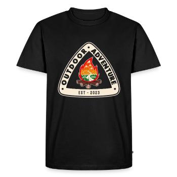 Outdoor Adventure Camper Camping Campfire Tent - Men's Premium Organic T-Shirt - black - Front - Nico (187cm)