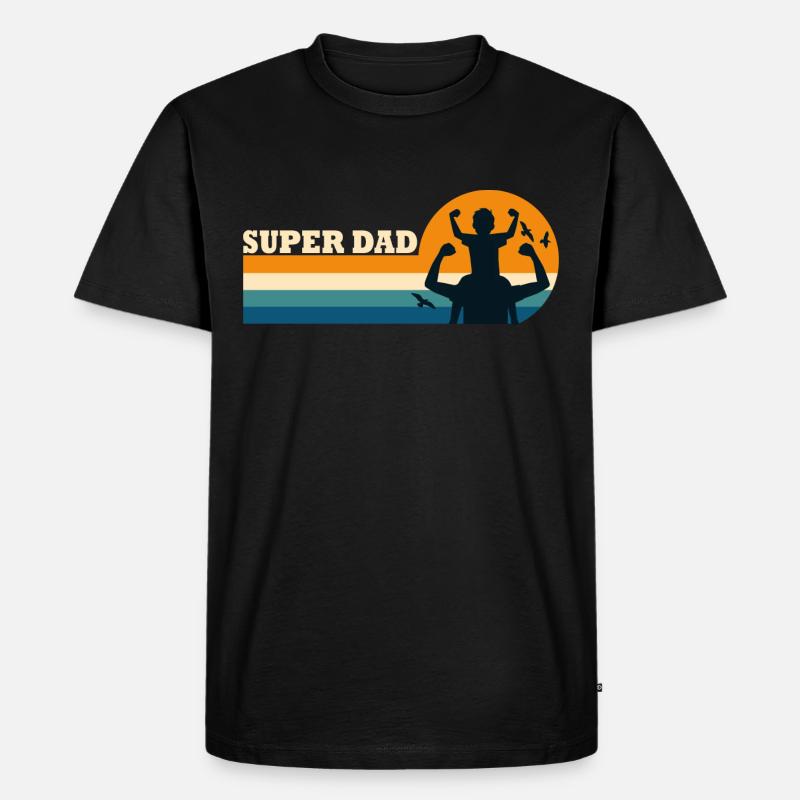 Super Papa Superpapa - Männer Premium Bio T-Shirt - Schwarz