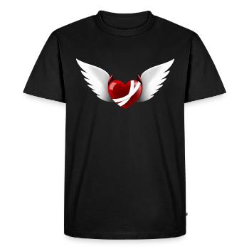 Devil's Heart with Angel Wings - Men's Premium Organic T-Shirt - black - Front - Nico (187cm)
