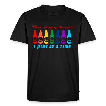 Rainbow Brew Spectrum - Men's Premium Organic T-Shirt - black - Front - Nico (187cm)